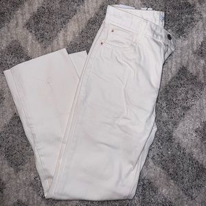 White straight leg jeans